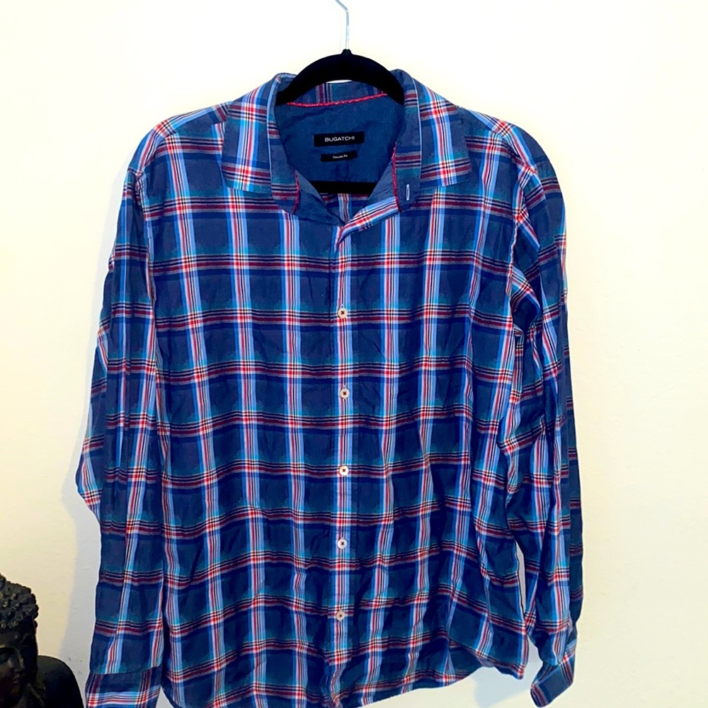 Bugatchi Men’s Large Plaid Button-Down shirt